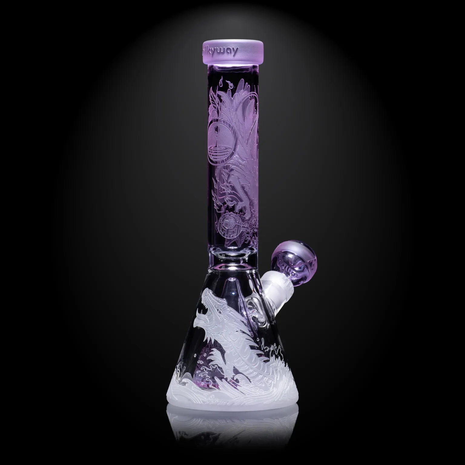 Milky Way Glass - Blood Feud Beaker w/ Collins Perc - Purple (11")