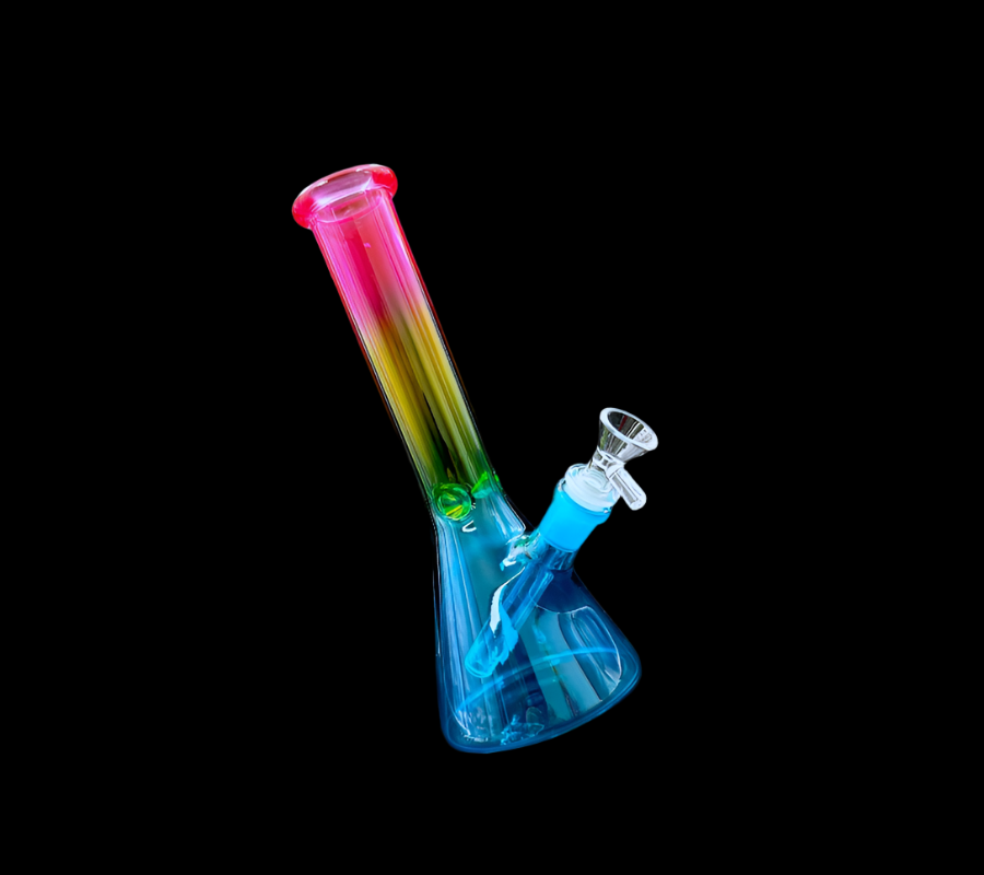 Glass Water Pipe - Multi Rasta Beaker (10")