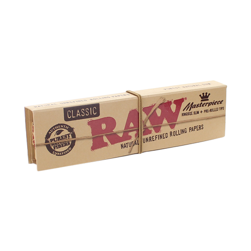 RAW - King Size Masterpiece Classic w/ Pre Rolled Tip (24 packs)