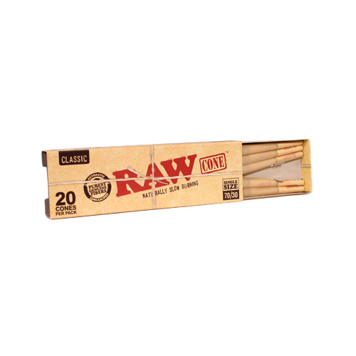 RAW - Classic 20pk Pre Roll Cones (70mm/30mm)(12 packs)