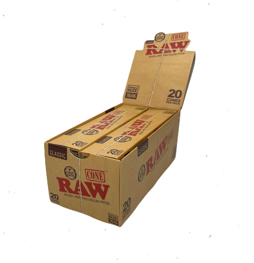 RAW - Classic 20pk Pre Roll Cones (70mm/45mm)(12 packs)